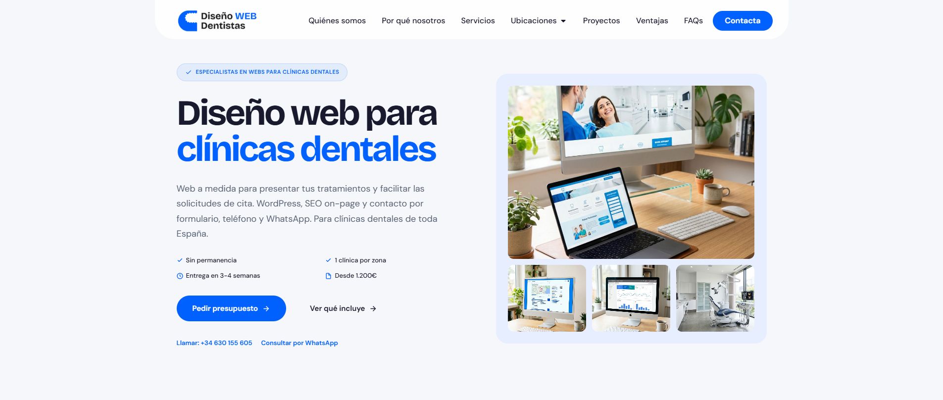 Captura del proyecto de captación Diseño Web Dentistas, creado por Marc Sabina para CroCoWorks